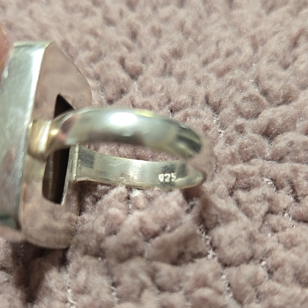 Brown Rectangular Stone Ring - image 8